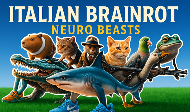 Italian Brainrot Neuro Beasts - Adventure game with brain-themed creatures and Italian culture